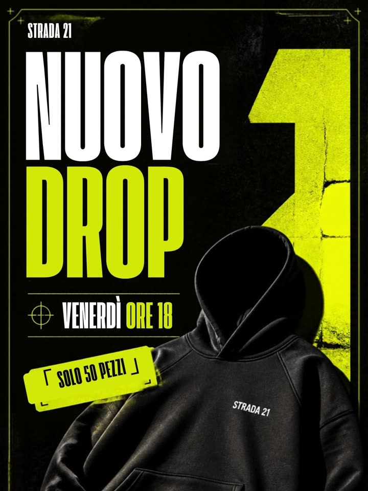 Storia «Nuovo drop» per un negozio streetwear inventato