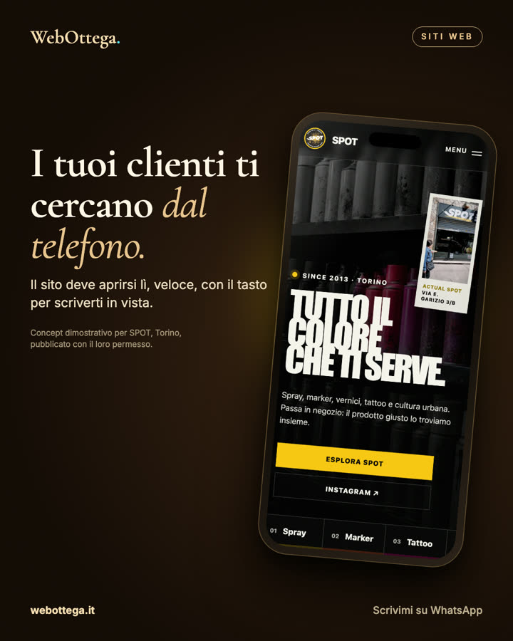 Post «I tuoi clienti ti cercano dal telefono» con il sito di SPOT